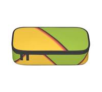 FOWIYRH Estuche para lápices con estampado amarillo mixto, estuche portátil, estuche de gran capacidad, organizador multifuncional de papelería y cosméticos, suministros diarios de oficina