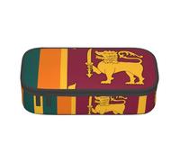 FOWIYRH Estuche para lápices con estampado de bandera de Sri Lanka, estuche portátil, bolsa de lápices de gran capacidad, organizador multifuncional de papelería y cosméticos, suministros diarios de