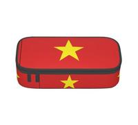 FOWIYRH Estuche para lápices con estampado de bandera vietnamita, estuche portátil, bolsa de lápices de gran capacidad, organizador multifuncional de papelería y cosméticos, suministros diarios de