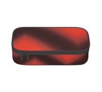 FOWIYRH Estuche para lápices con estampado rojo mixto, estuche portátil, estuche de gran capacidad, organizador multifuncional de papelería y cosméticos, suministros diarios de oficina