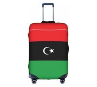 FOWIYRH Funda protectora elástica para equipaje de viaje, con estampado de bandera de Libia, funda protectora personalizada para maleta de 18 a 32 pulgadas, Blanco, Large