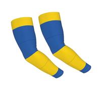 FOWIYRH Mangas de brazo con estampado de bandera de Ucrania para hombres y mujeres, mangas refrescantes con protección solar, transpirables, elásticas, para verano, deportes al aire libre, correr
