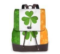 FOWIYRH Mochila de cuero para mujer, con estampado de bandera irlandesa, mochila de moda, mochila de trabajo, viajes, senderismo, mochila para mujer, bolsa de hombro casual para mujer