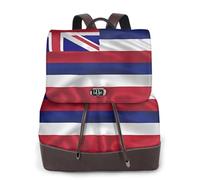 FOWIYRH - Mochila de piel para mujer, con estampado americano de la bandera de Hawái, mochila de piel para mujer, mochila de viaje de trabajo, senderismo para mujer, bolso casual para mujer
