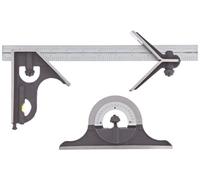 Fowler 52 - 370 - 012 - Escuadra de acero Set con horneados azul esmalte acabado, 4R graduación intervalo, 4 hoja, 12 cm de largo