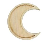 Fowybe cristal con forma luna para cristal, sol y luna, estante cristal, cristales curativos y piedras preciosas, organizador madera, diseño media luna