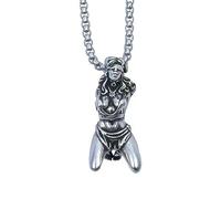 Fowybe diosa para mujer - declaración sufrimiento atado - Joyería religiosa, collar colgante declaración plata mujeres que sufren, diosa que sufre, símbolo religioso