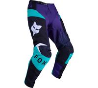 FOX 180 Collect Pantalones de motocross, negro-blanco-turquesa, tamaño 38 para Hombres