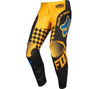 FOX 180 CZAR Pantalones de Motocross, negro/amarillo, Talla 30
