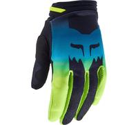 FOX 180 Flora Ladies Guantes de motocross, negro-azul-amarillo, tamaño XL para Mujer