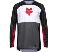 FOX 180 Flow Maillot de motocross, blanco-rojo, tamaño S para Hombres