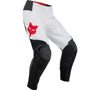 FOX 180 Flow Pantalones de motocross, blanco-rojo, tamaño 32 para Hombres