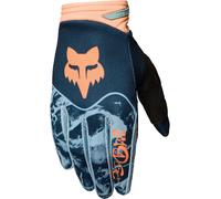 FOX 180 Image Print Guantes de motocross, Azul/Naranja, Talla L