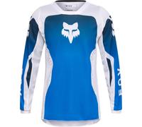 FOX 180 Shield Maillot de motocross juvenil, negro-blanco-azul, tamaño M