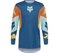 FOX 360 Tine Maillot de motocross, azul-naranja, tamaño XL para Hombres