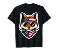 Fox 4 de julio USA Patriotic Foxy American Independence Day Camiseta