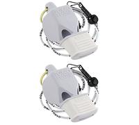 Fox 40 Classic CMG Whistle w/Lanyard Referee-Coach, Safety Alert-White (2-Pack)
