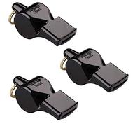Fox 40 Pearl Whistle Referee Safety Alert Dog Rescue Outdoor, Black (3-Pack)
