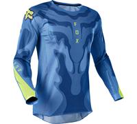 FOX Airline Exo Maillot de Motocross, azul-amarillo, tamaño M para Hombres