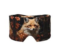 Fox and Flowers - Antifaz ajustable para dormir y orejeras, diadema unisex para dormir de lado (26.8 x 4.3 pulgadas), cubierta cómoda para viajes en interiores y exteriores, para yoga,