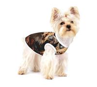 Fox and Flowers - Chaleco de algodón con estampado completo para mascotas, ropa para perros y gatos, suave, elástico, transpirable, para mascotas