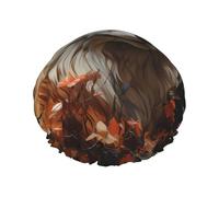 Fox and Flowers - Gorro de ducha de doble capa para mujer, reutilizable, diseño de gran tamaño adecuado para todas las longitudes de cabello, adecuado para niñas, spa y salón en casa.