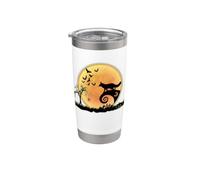 Fox And Moon Scary Animals Funny Halloween Costume Vaso térmico de acero inoxidable de doble pared