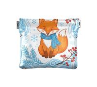 Fox and Snowman - Cartera de cuero para mujer, práctica mini funda para cosméticos para mujer