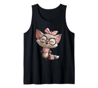 Fox Baby Pink Leopard Gafas Girly Glam Fashion Graphic Camiseta sin Mangas