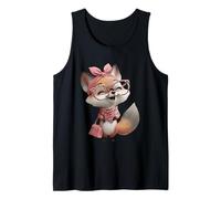 Fox Baby Pink Leopard Gafas Girly Glam Fashion Graphic Camiseta sin Mangas