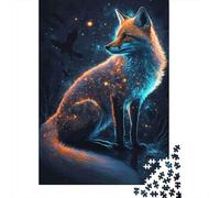 Fox bajo Las Estrellas 1000 Piezas Stock De Cartas Premium Rompecabezas Clásicos Pareja Socios Alivio del Estrés Decoración De Paredes Paquete De Valor 52x38cm/1000pcs