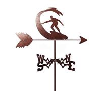 Fox Bald Eagle Hunter Hound - Soporte de techo de acero inoxidable con indicador de dirección del viento para exteriores, soporte de metal para decoración de jardín y patio