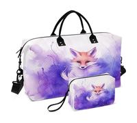 Fox - Bolsa de viaje para gimnasio, bolsa de fin de semana de zorro misterioso morado para mujer, con bolsa de aseo, bolsa de viaje para natación, Multi 60, Talla única