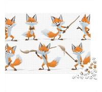 Fox Character Design Pack Puzzles Imposible,desafío para Adultos Juego Educativo 1000 Piezas Obra De Arte De Juego De para Adultos, Regalos A Partir De 14 Años 38x26cm/1000pcs