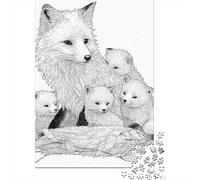 Fox Coloring Book Page Rompecabezas Imposible,desafío para Adultos Juego Educativo 1000 Piezas Obra De Arte De Juego De para Adultos Y Niños 70x50cm/1000pcs