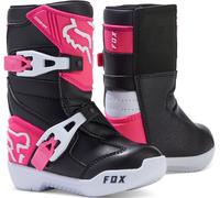 FOX Comp Botas de motocross para jóvenes, negro-rosa, tamaño 48