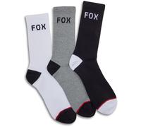FOX Crew 3-Pack Calcetines, Negro/Gris/Blanco, Talla 39-42