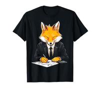 Fox Cute Writing Working Graphic Animal Art Camiseta