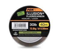 Fox Edges Illusion Fluorocarbon Hooklink Leader Naturals Green 40 m: 13.6 kg