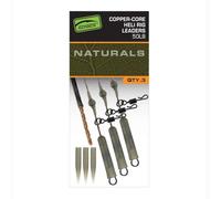 Fox Edges Naturals Copper-Core Heli Rig Leaders x3-3 - Anzuelo con clip de plomo, anzuelo para carpas, carpas