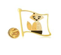 Fox Fear Halloween Happy Golden Metal Flag Pin de solapa