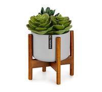 Fox & Fern Soporte de planta de madera individual y jardinera para interiores, soporte resistente y ecológico para plantas de interior, fácil de montar