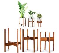 Fox & Fern - Soporte moderno para plantas con estilo de mediados de siglo (macetero blanco de cerámica no incluido)