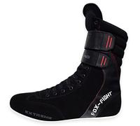 FOX-FIGHT Extreme, Botas de Boxeo, de Piel auténtica Professional,Color Negro, 41 EU