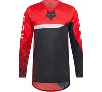 FOX Flexair Fracture Maillot de motocross, negro-blanco-rojo, tamaño L para Hombres