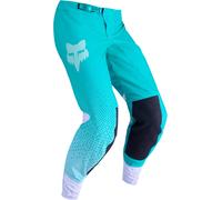 FOX Flexair Fracture Pantalones de motocross para mujer, blanco/turquesa/negro, Talla 14