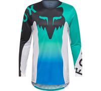 FOX Flexair Spire Maillot de motocross, blanco/negro/turquesa, Talla XL