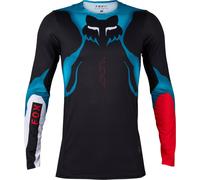 FOX Flexair Withered Maillot de motocross, negro-azul, tamaño 2XL para Hombres