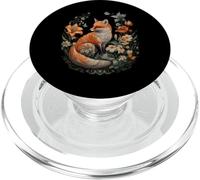 Fox Floral Garden Wildlife Nature Art Cottagecore Flowers PopSockets PopGrip para MagSafe