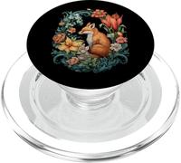 Fox Floral Garden Wildlife Nature Art Cottagecore Flowers PopSockets PopGrip para MagSafe